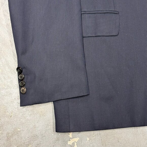 Hugo Boss Suit 2pc Pinstripe Wool Navy Blue "Gable/Vegas" 40 R 36x30 - Picture 3 of 12